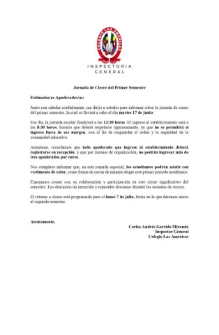 Jornada de Cierre del Primer Semestre