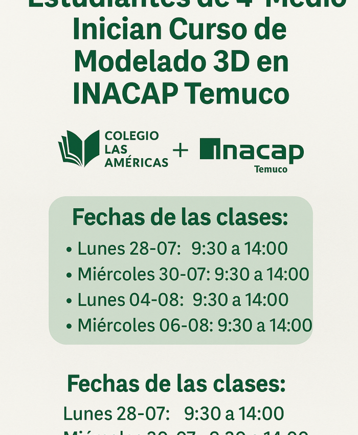 Estudiantes de 4° Medio Inician Curso de Modelado 3D en INACAP Temuco
